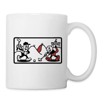 Minigolf Retro Cartoon Golfball JGA Team - Tasse - Weiß - Rechts