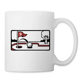 Minigolf Retro Cartoon Golfball JGA Team - Tasse - Weiß - Rechts