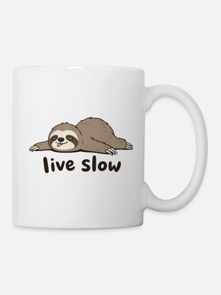 Illustration du paresseux de la vie lente - Mug blanc - blanc