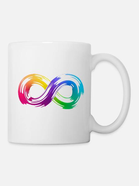 Rainbow Infinity Pinselstrich - Tasse - Weiß