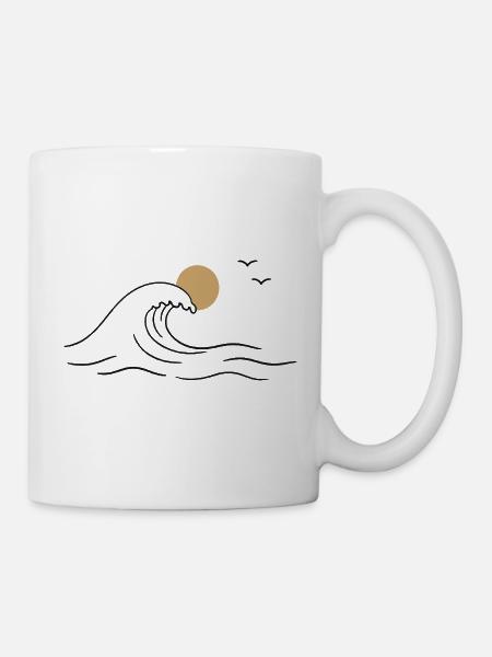 Mond und Meer - Tasse - Weiß