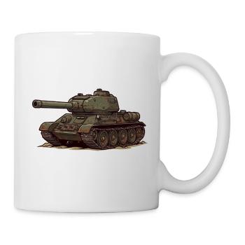 Illustration du char animé T-34 RCCX - Mug blanc - blanc - Droite