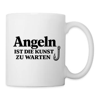 Angeln ist die Kunst zu warten – Angel-Design - Tasse - Weiß - Rechts