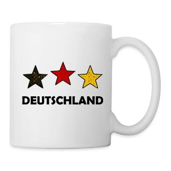 Drei farbige Sterne Deutschland - Tasse - Weiß - Rechts