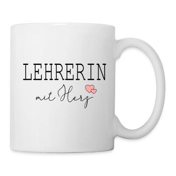 Lehrerin mit Herz - Tasse - Weiß - Rechts