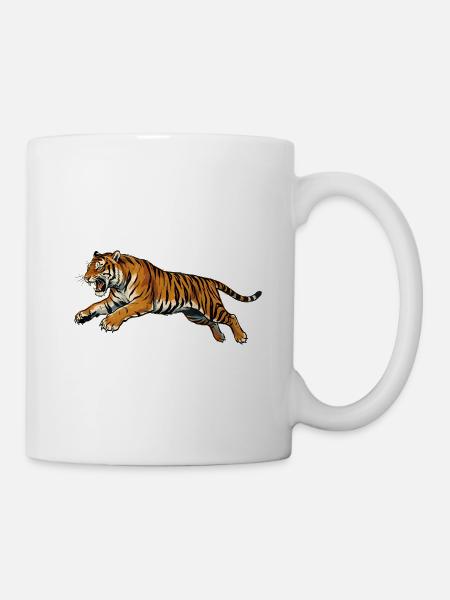 Tiger Retro Art Style - Mug - white