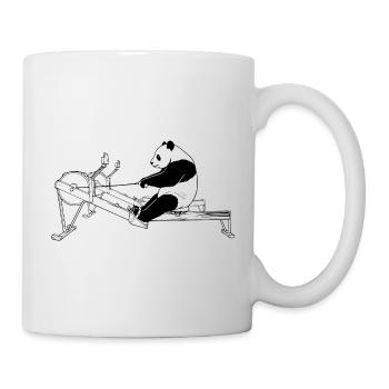 Panda on the rowing machine - Mug - white - Right