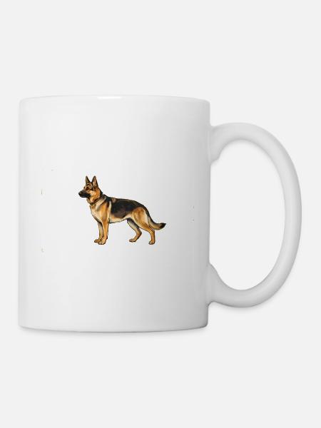Deutscher Schäferhund. Retro-Stil - Tasse - Weiß
