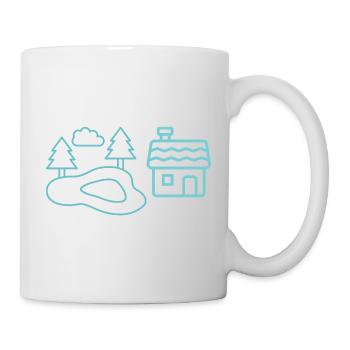 Waldsee-Häuschen Silhouetten - Mug blanc - blanc - Droite