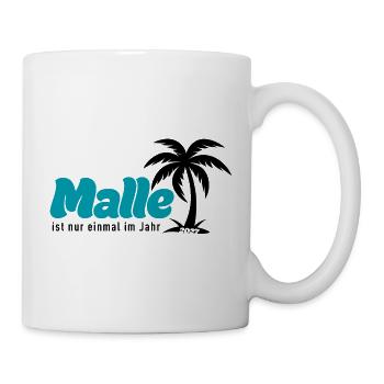 Malle ist nur einmal im Jahr 2027 – türkis - Tasse - Weiß - Rechts