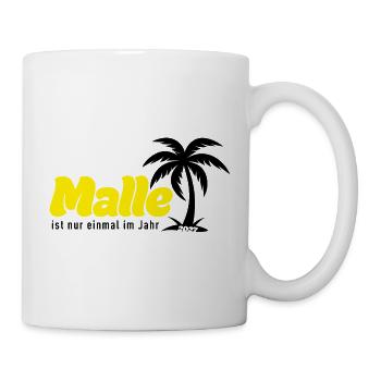 Malle ist nur einmal im Jahr 2027 – gelb - Tasse - Weiß - Rechts