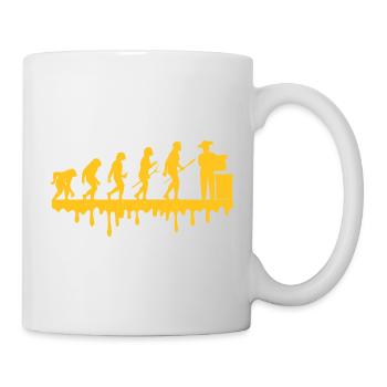 Imker Evolution Vintage Biene Bienenzucht Geschenk - Tasse - Weiß - Rechts