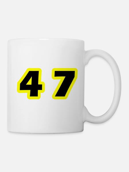 47 Zahl symbol - Tasse - Weiß