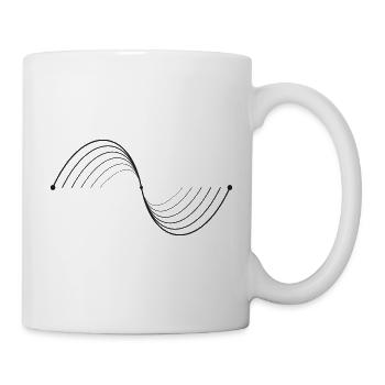 Abstrakte Wellenlinie Schwarz - Tasse - Weiß - Rechts
