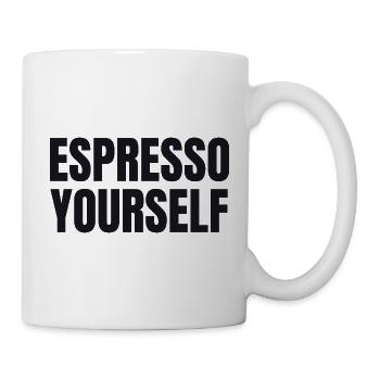 Espresso Yourself - Funny Coffee Shirt - Mug - white - Right
