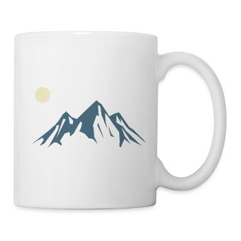 Lever de soleil en silhouette de montagne - Mug blanc - blanc - Droite