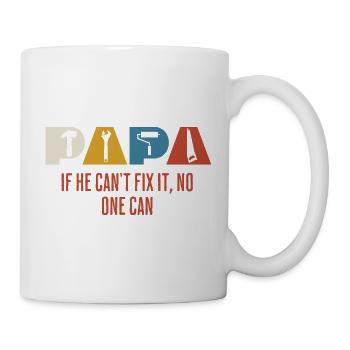 Toolword Motto If He Can't Fix It - Tasse - Weiß - Rechts