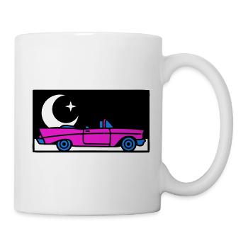 Retro 80s Cabrio Grafik - Tasse - Weiß - Rechts