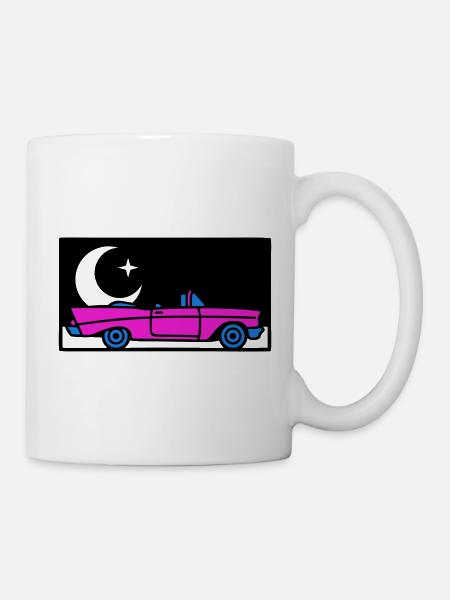 Retro 80s Cabrio Grafik - Tasse - Weiß