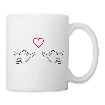 Vögel Verliebt - Tasse - Weiß - Rechts