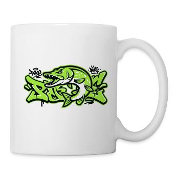 Hecht Graffiti Grafik - Tasse - Weiß - Rechts