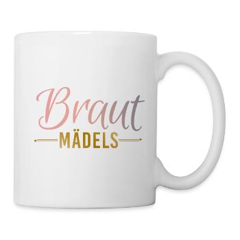 Braut Mädels Ringe Federn JGA Junggesellenabschied - Tasse - Weiß - Rechts
