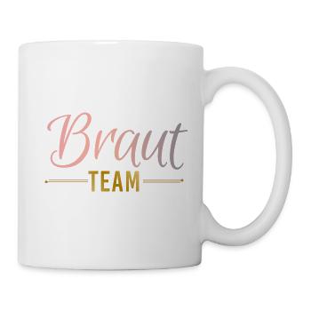 Braut Team Ringe Federn JGA Junggesellenabschied - Tasse - Weiß - Rechts