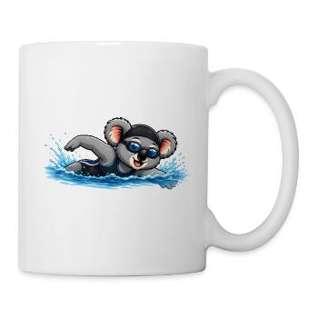 Süßer Koala beim Schwimmen - Tasse - Weiß - Rechts