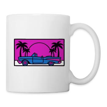 Retro 80er Auto Logo - Tasse - Weiß - Rechts