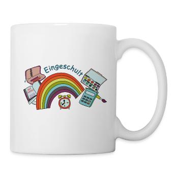Schulstart Regenbogen  - Tasse - Weiß - Rechts