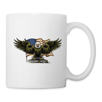 Eagle against the background of the US flag - Mug - white - Right