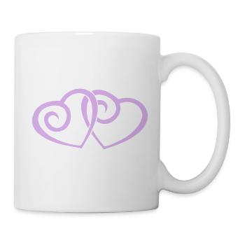 Double Hearts in Love Line Art - Mug - white - Right