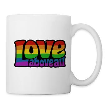 Love Above All | Rainbow Pride Design - Mug - white - Right