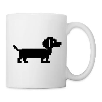 Teckel Teckel Pixel Art rétro - Mug blanc - blanc - Droite