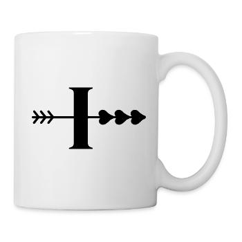Lettre i flèche cœur - Mug blanc - blanc - Droite
