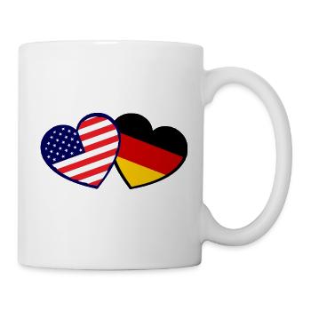 Double Nations Heart USA-Germany - Mug - white - Right