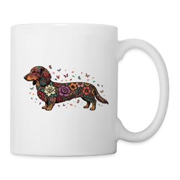 Dachshund Floral Pattern - Mug - white - Right