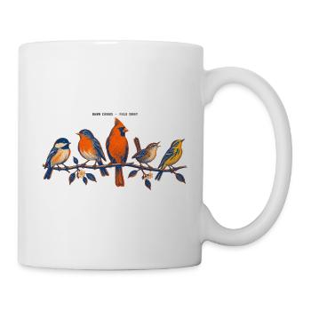 Birds on a branch – a colorful nature motif - Mug - white - Right