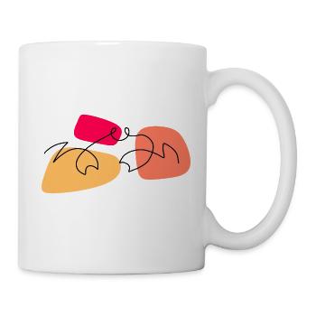 Lineart crab with color background - Mug - white - Right