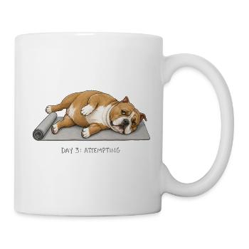 American Bully Yoga Dog Jour 3 tentative - Mug blanc - blanc - Droite