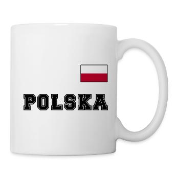 Polen Trikot Look – POLSKA mit Fahne bzw. Flagge - Tasse - Weiß - Rechts