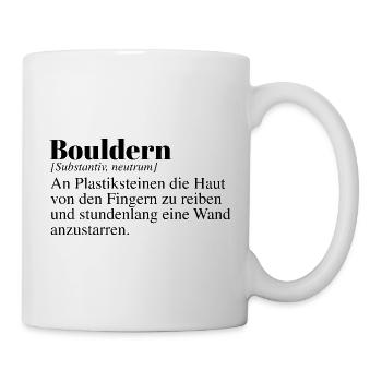 Bouldern Duden Spruch - Tasse - Weiß - Rechts