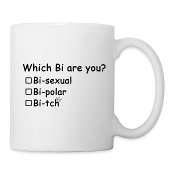Welcher Bi bist du? - Ironischerweise - Tasse - Weiß - Rechts