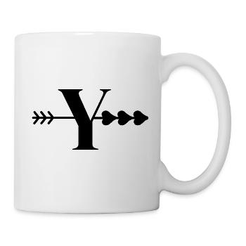 Buchstabe y Pfeil Herz - Tasse - Weiß - Rechts