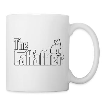 Catfather Katzen Papa Cat Dad süßer Katzenhalter - Tasse - Weiß - Rechts