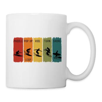 Retro-Surf-Stufen Paddel-Pop-up-Fahrt Ufer - Tasse - Weiß - Rechts