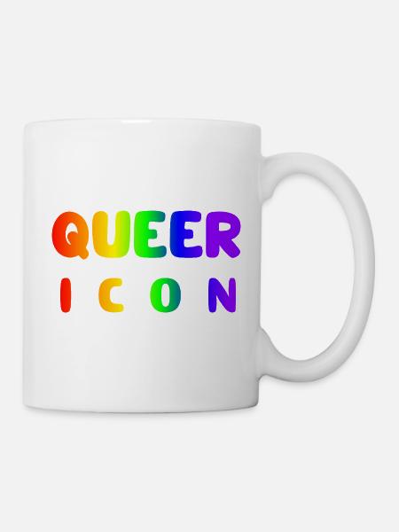 Queer Icon Regenbogen Regenbogenfahne Geschenkidee - Tasse - Weiß