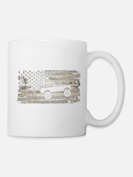 Grunge-Flagge-Monstertruck - Tasse - Weiß