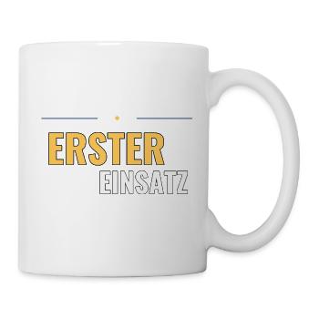 Erster Einsatz - Shirt für Jugendfeuerwehr - Tasse - Weiß - Rechts