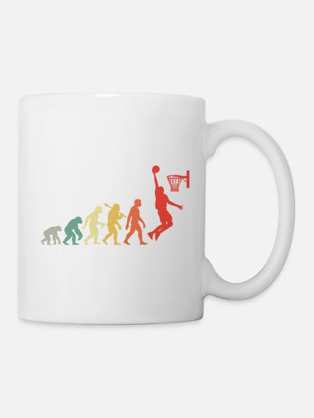 Retro Basketball Evolution für Spieler und Trainer - Tasse - Weiß